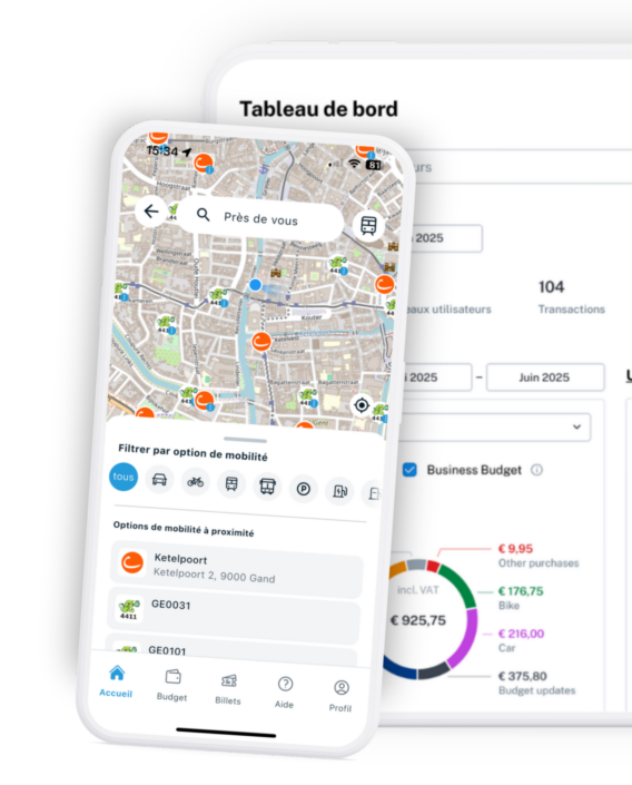 La carte de mobilité dans l'appli Olympus